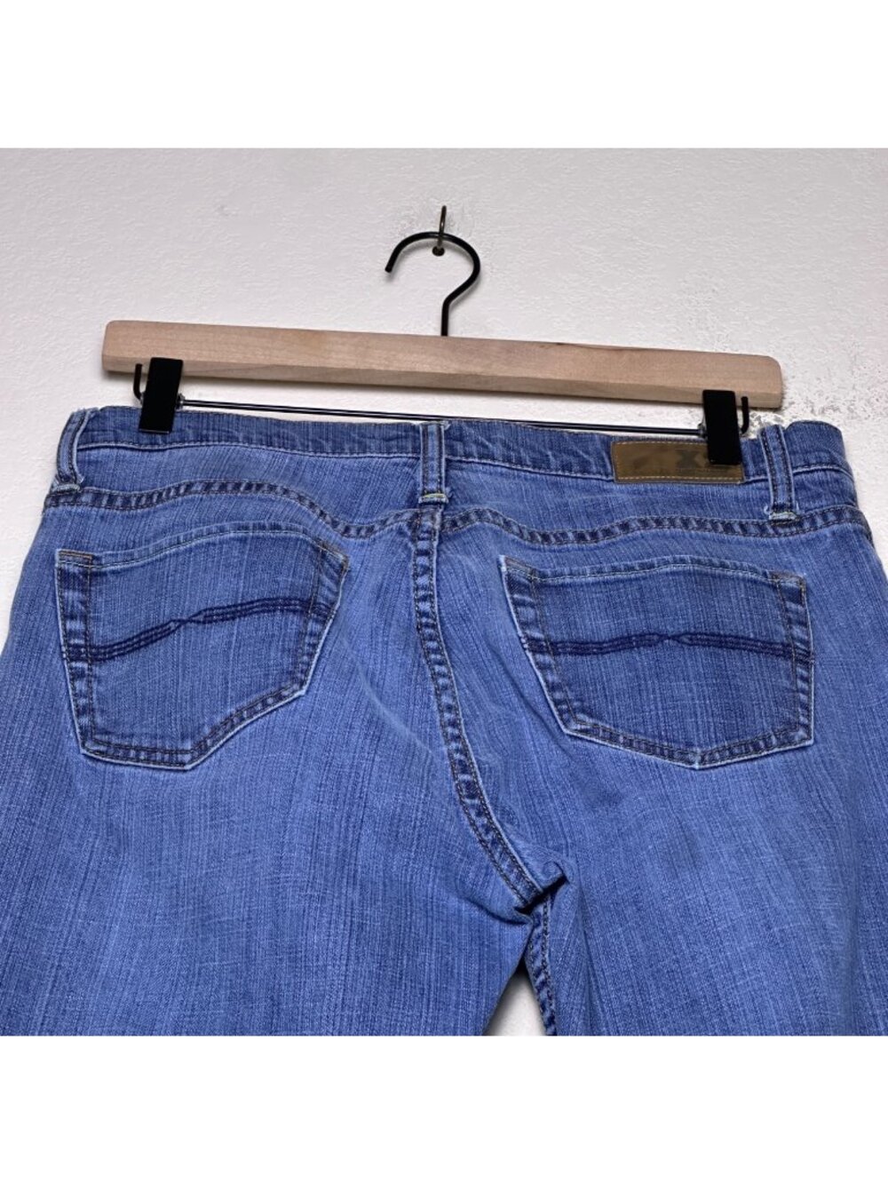 X2 Denim Laboratory Women 10 Flared Bootcut Denim Jean Pant Low Rise Fit Blue